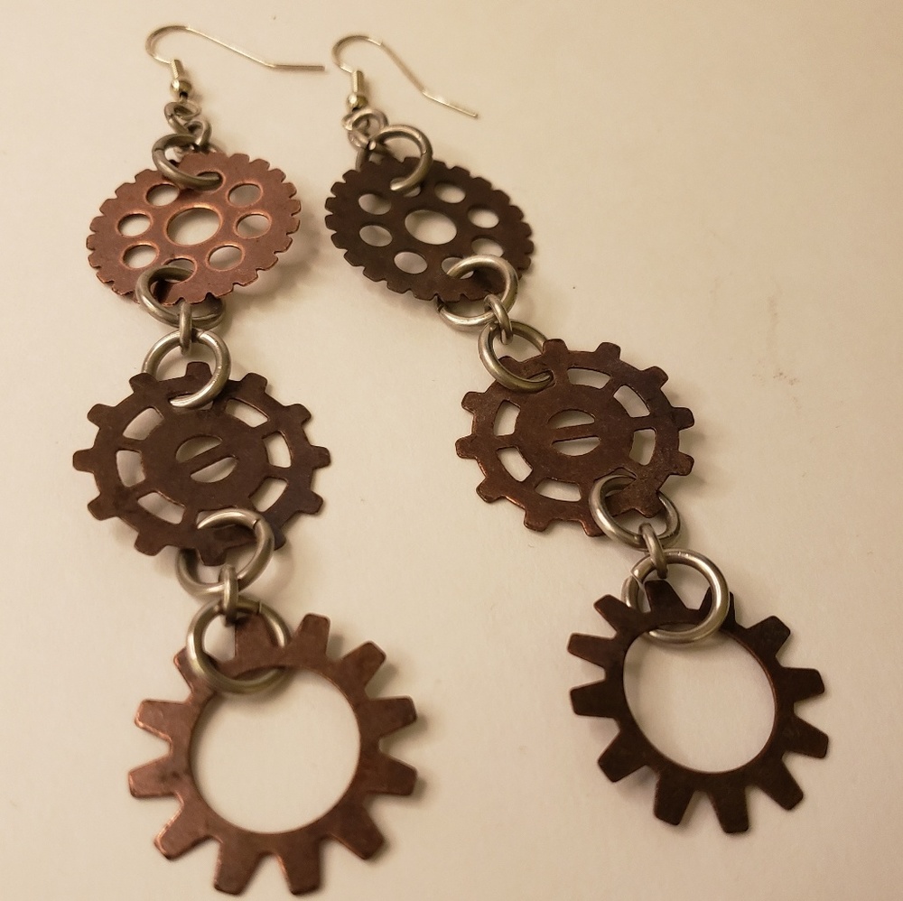 Steam Punk Gear Earrings